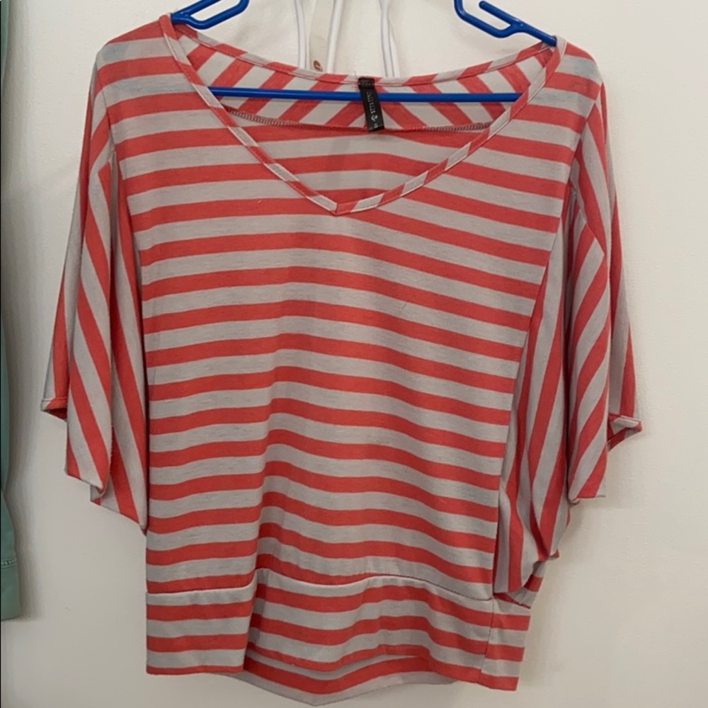 Orange and grey top